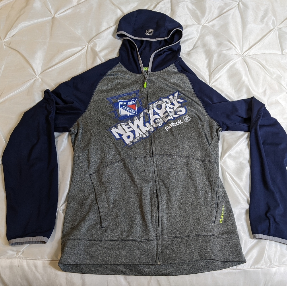 New York Rangers NHL Zip-Up Active Dry Hoodie Small